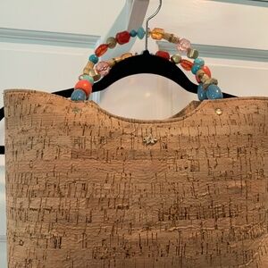 Cork purse with beaded handles